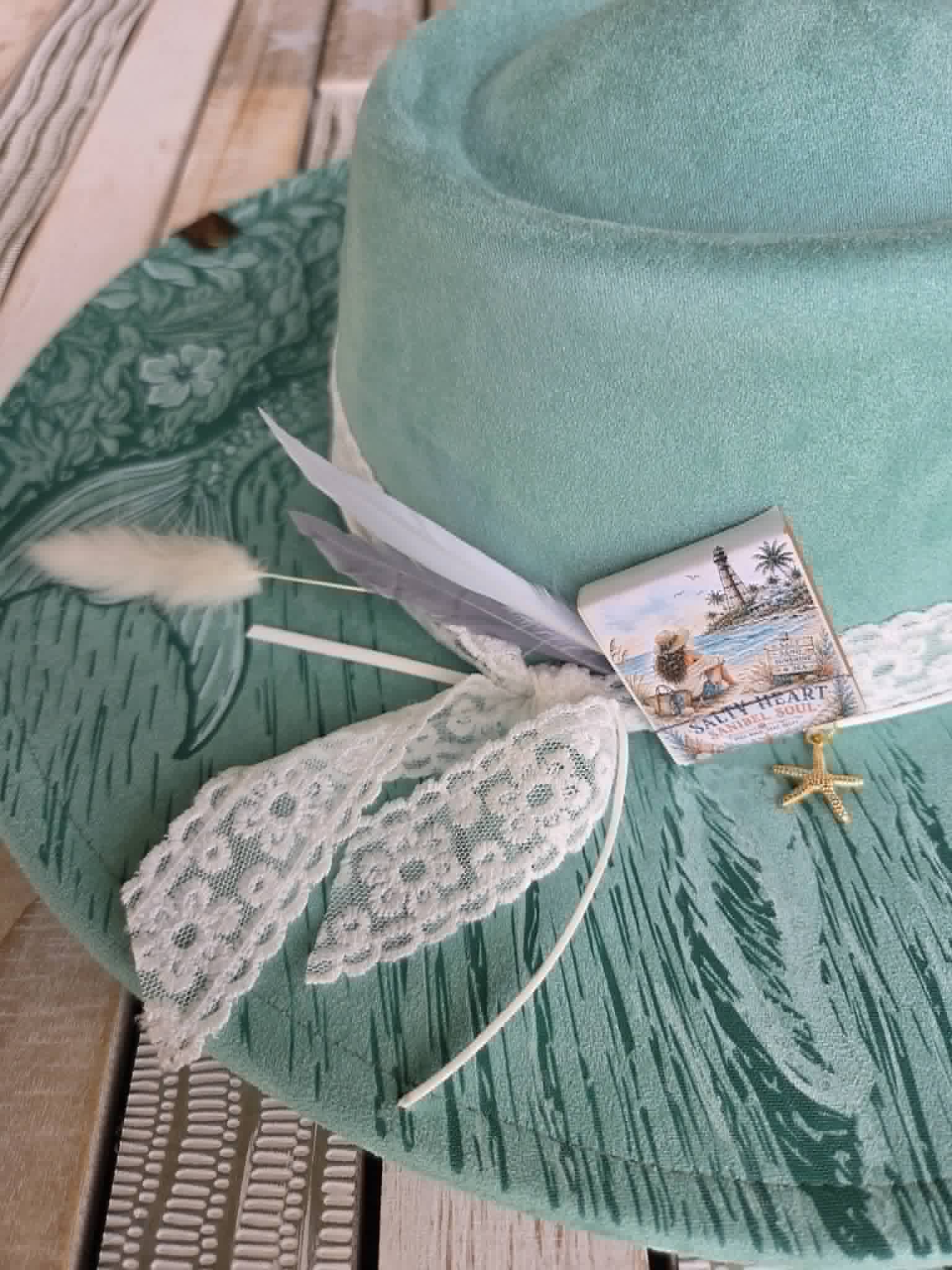 Sanibel Mermaid Hat | Hand-Painted Coastal Wide Brim Hat | One-of-a-Kind