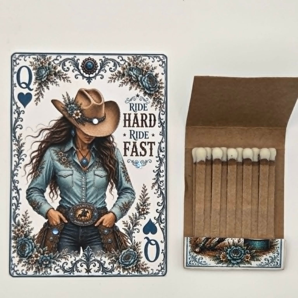 Turquoise Barrel Racer Card/Matchbook Set
