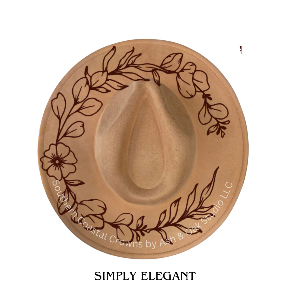 Suede Wide Brim Hat | Choose Color & Design