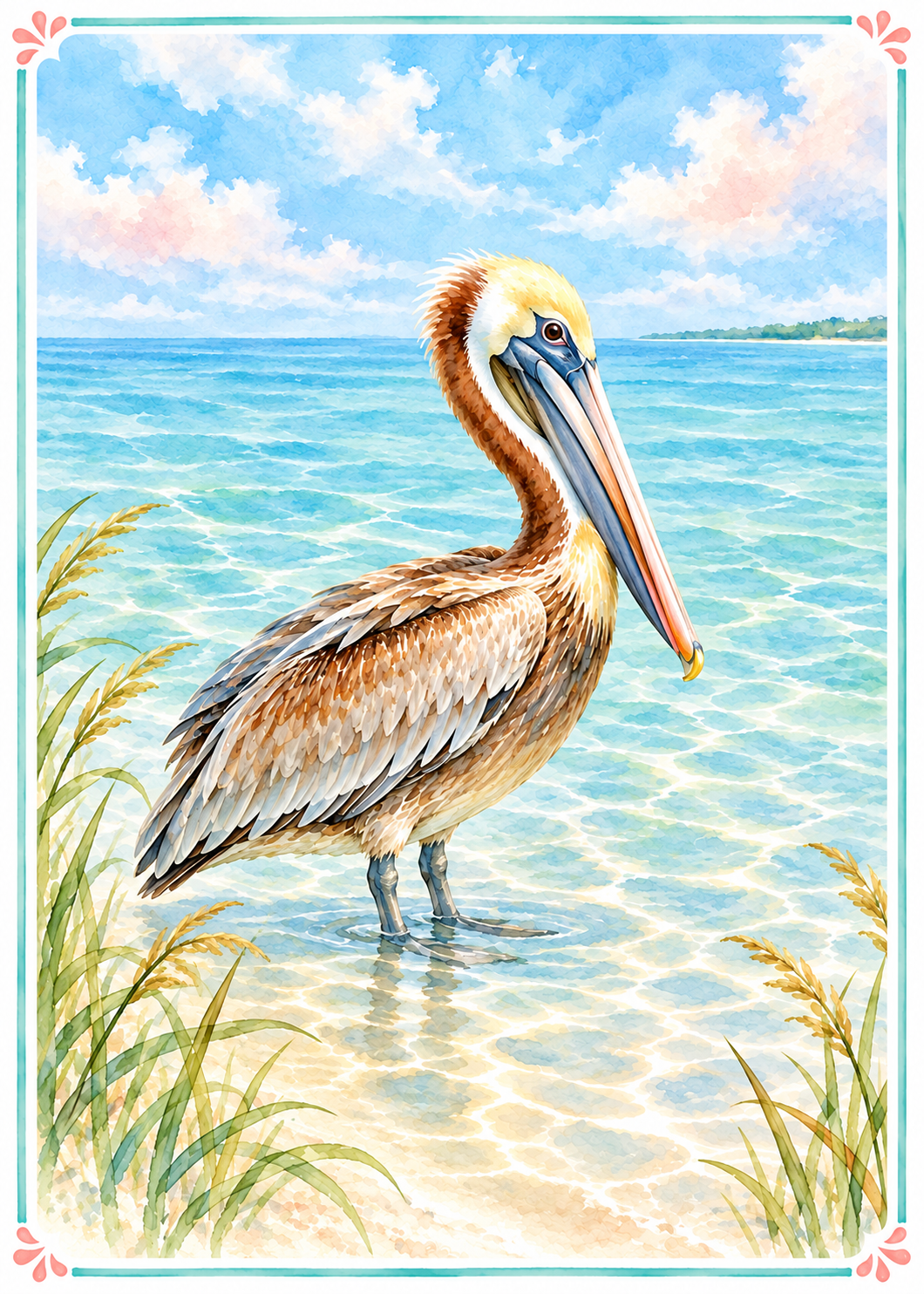 Coastal Animals Playing Card for Hats