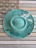 Sanibel Mermaid Hat | Hand-Painted Coastal Wide Brim Hat | One-of-a-Kind