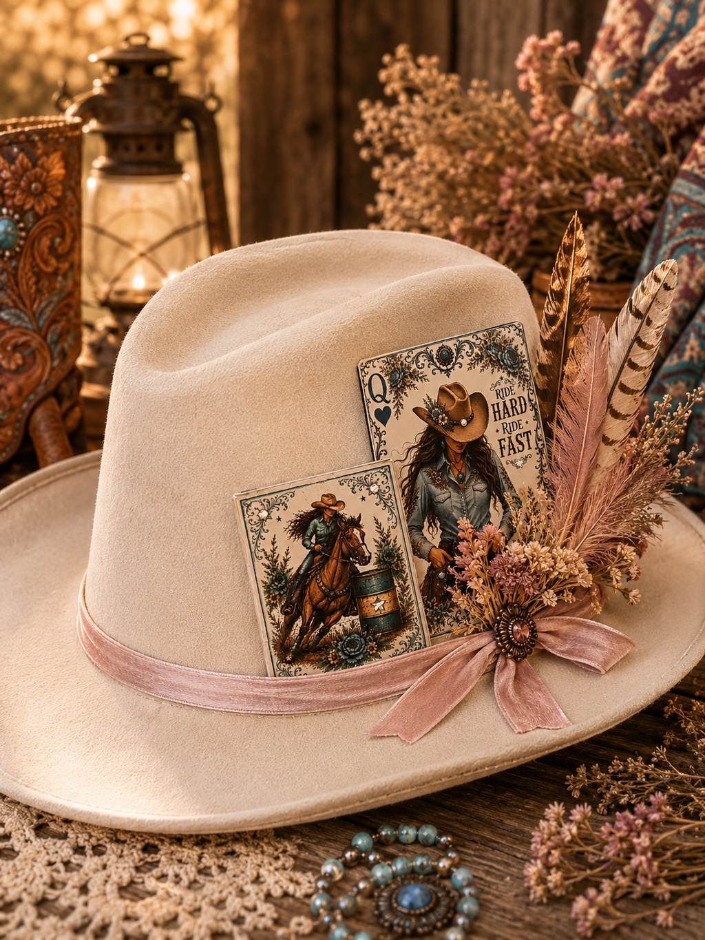 Turquoise Barrel Racer Card/Matchbook Set