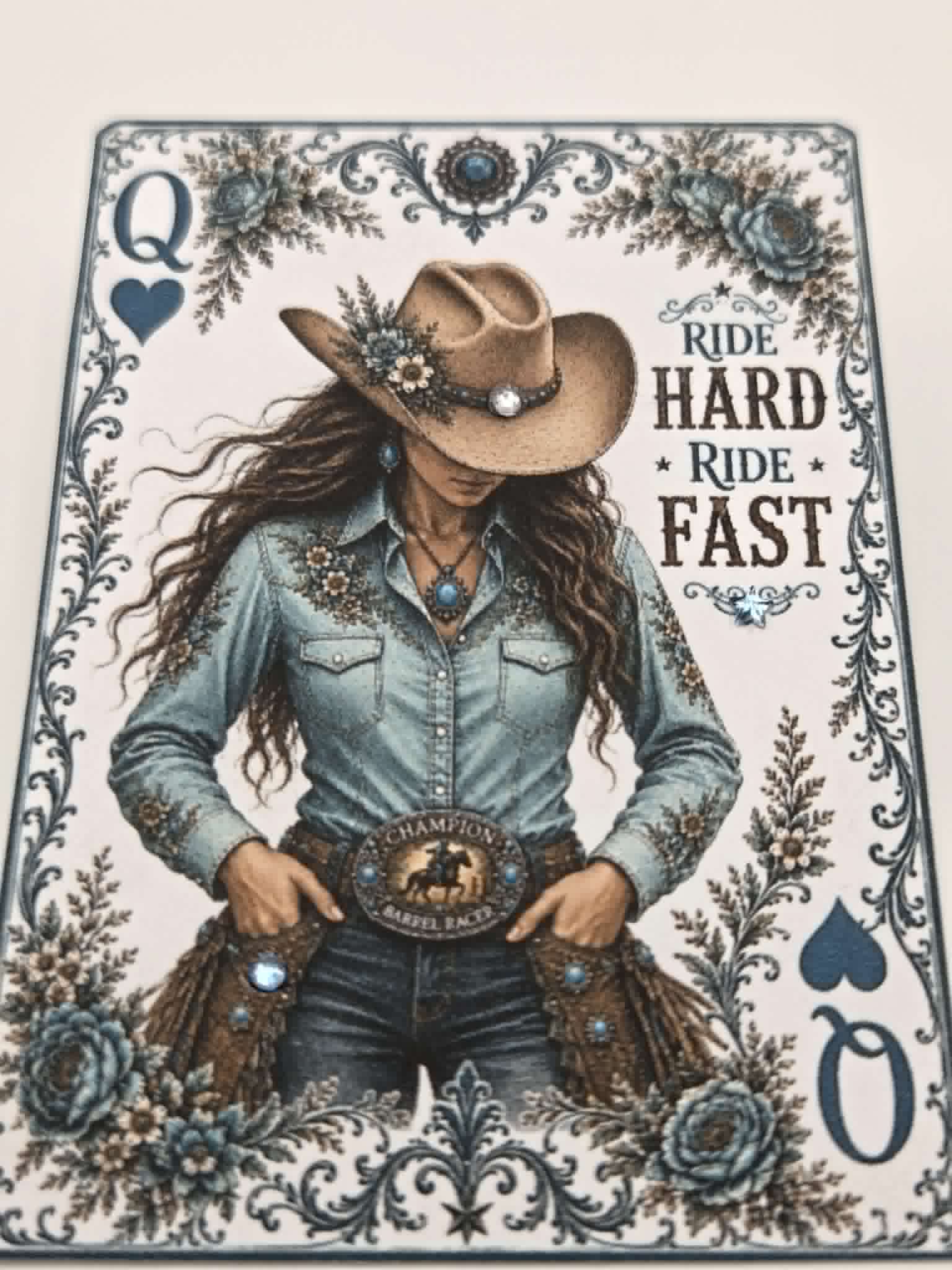 Turquoise Barrel Racer Card/Matchbook Set