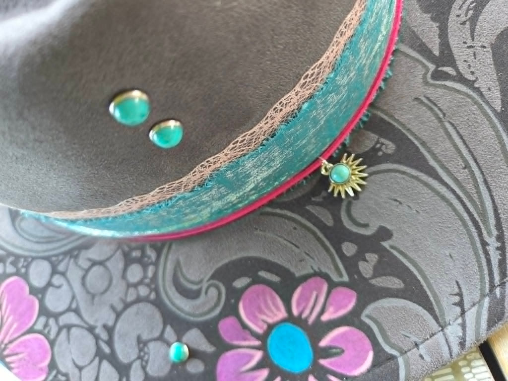 Western Wildflower | Arrowhead Crown | Unique Wide Brim Hat | One-of-a-Kind
