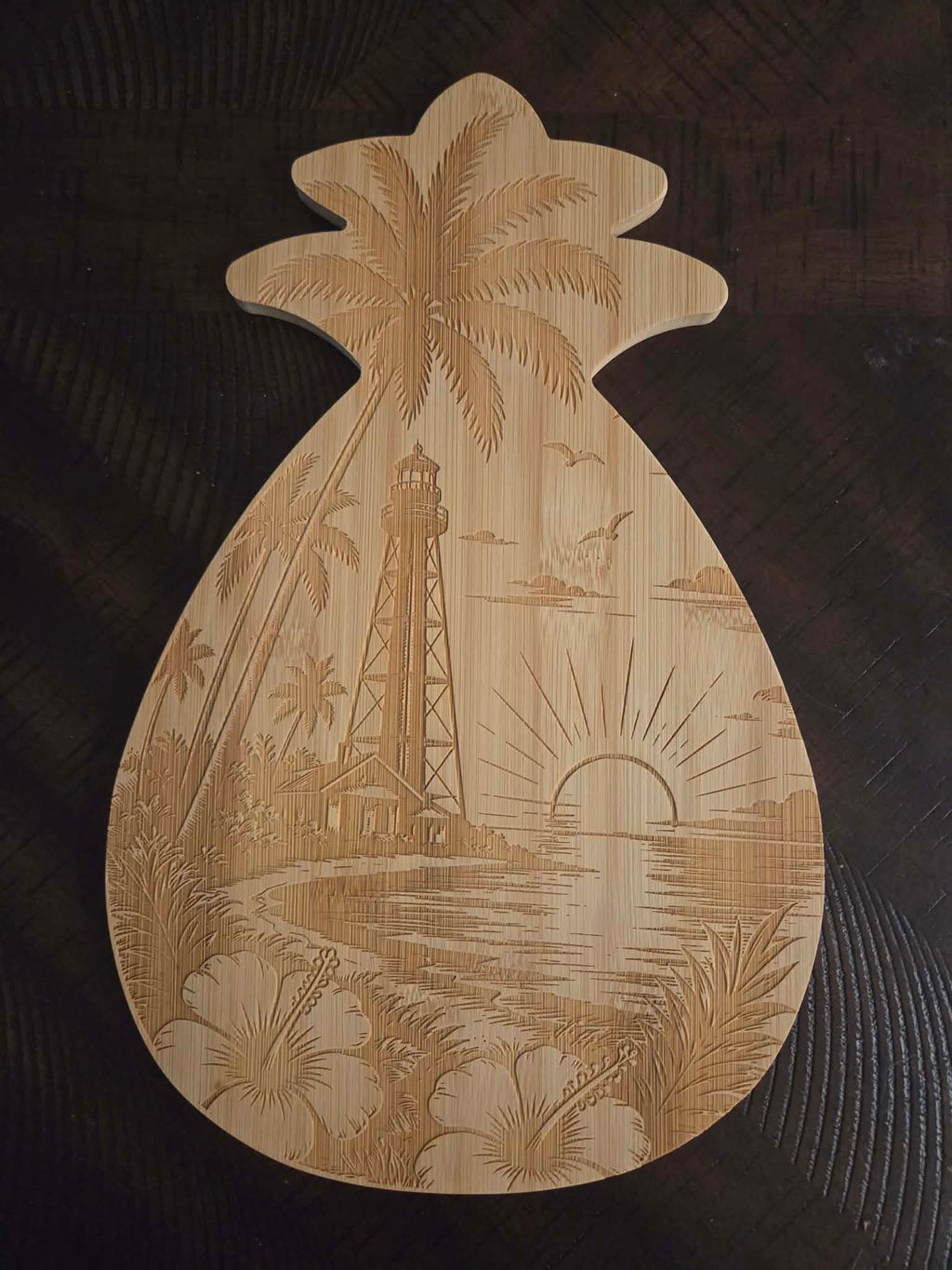 Sanibel Lighthouse Pineapple Bamboo Board