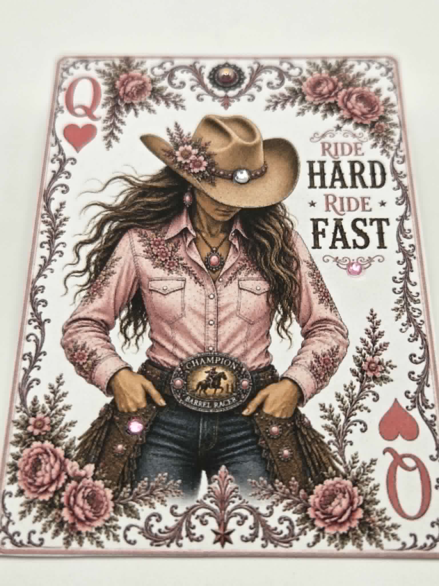 Pink Barrel Racer Card/Matchbook Set