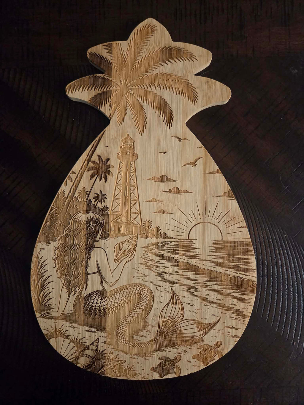 Mermaid Pineapple Bamboo Board