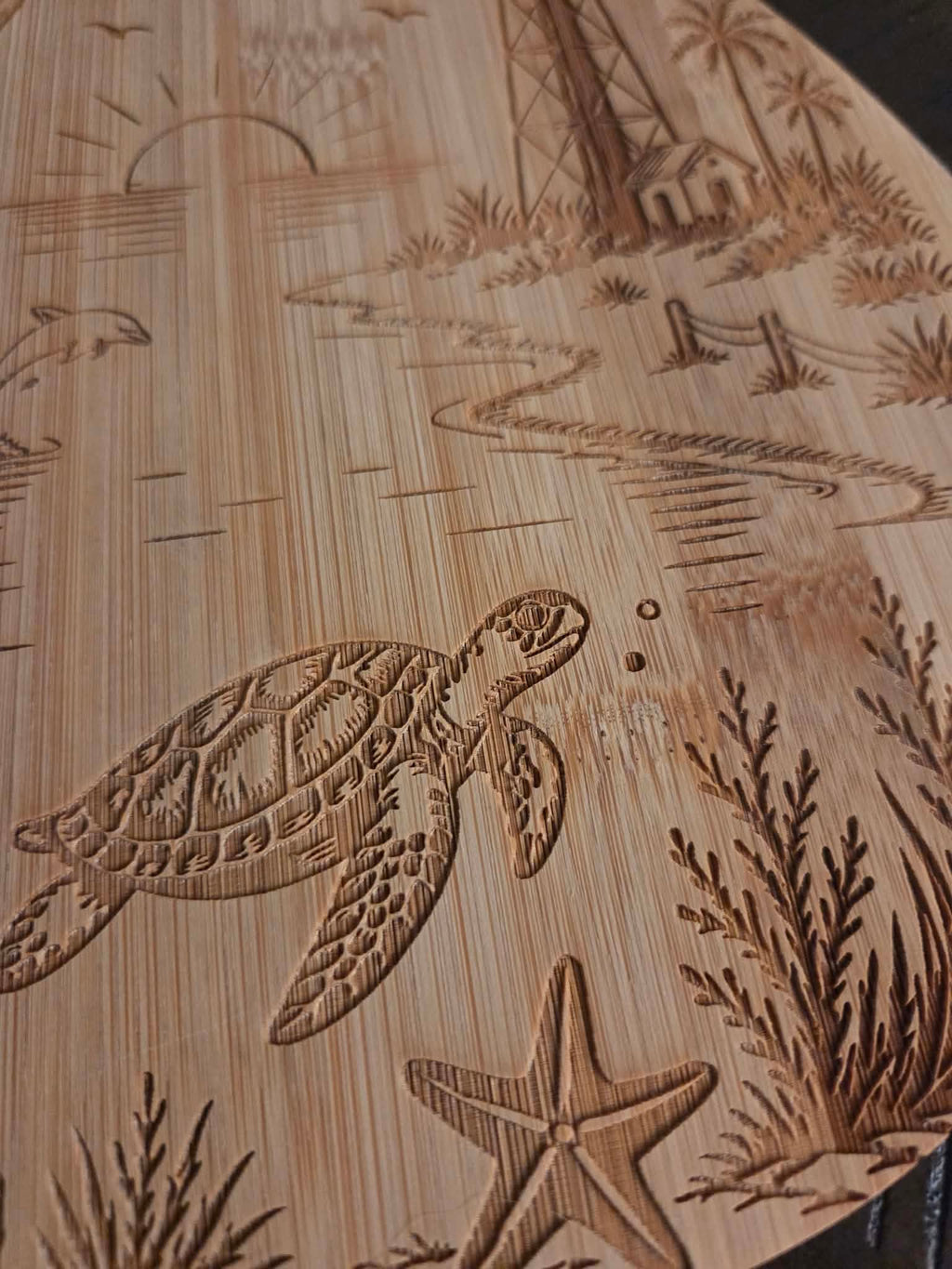 Sea Turtle Pineapple Bamboo Board