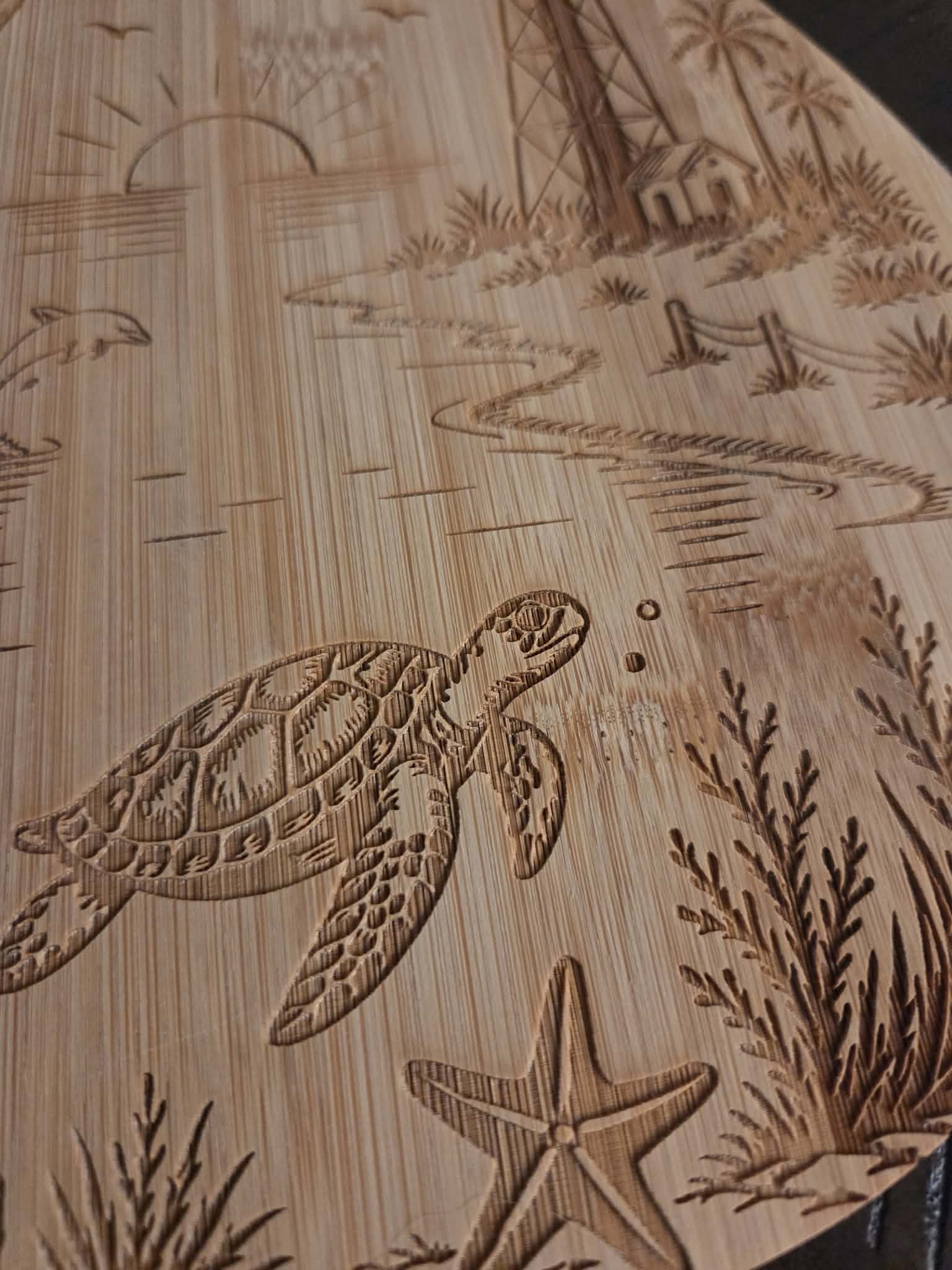 Sea Turtle Pineapple Bamboo Board