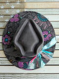 Western Wildflower | Arrowhead Crown | Unique Wide Brim Hat | One-of-a-Kind