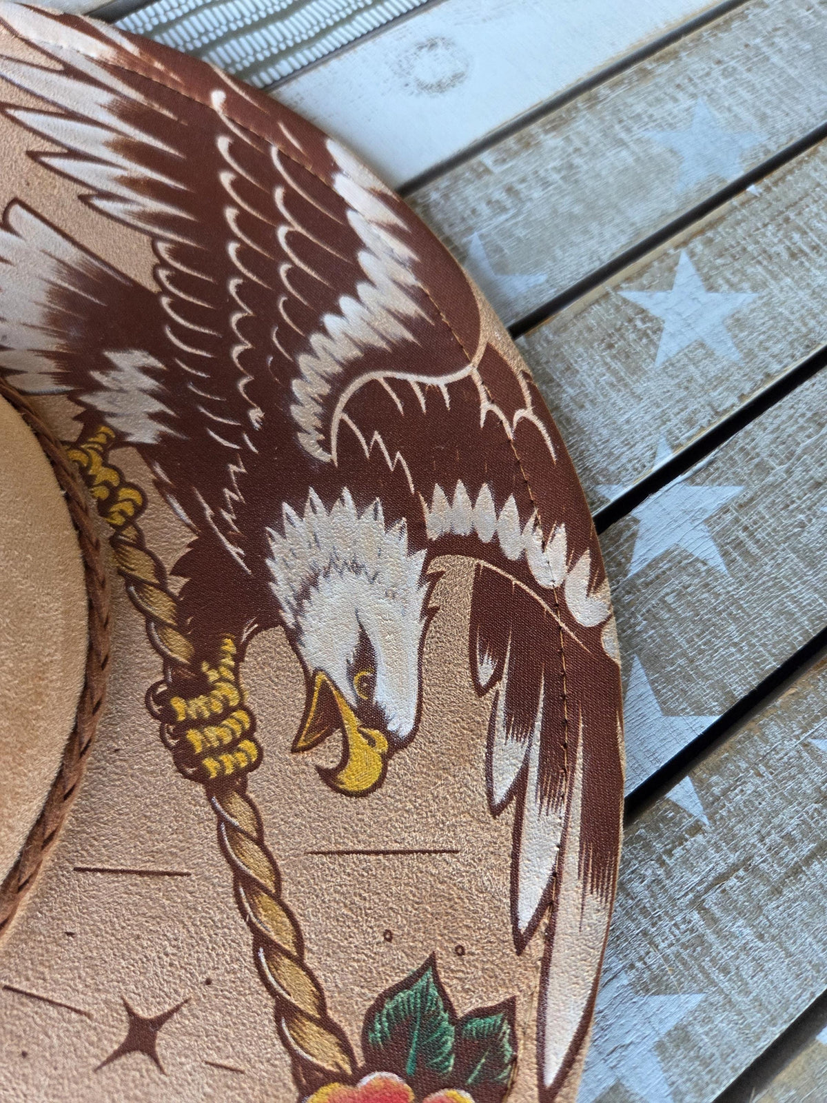 Nautical Pin-Up Engraved Hat | 2-Sided Hand-Painted Vintage Sailor Tattoo Design