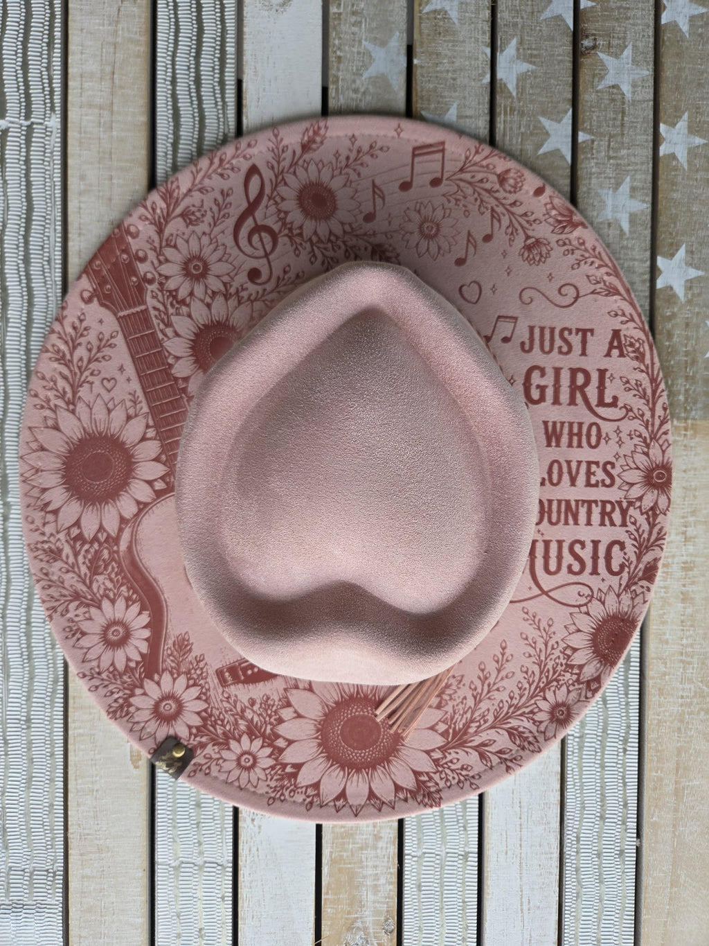 Just a Girl Who Loves Country Music | Suede Cowboy Hat | Hat Color Choice