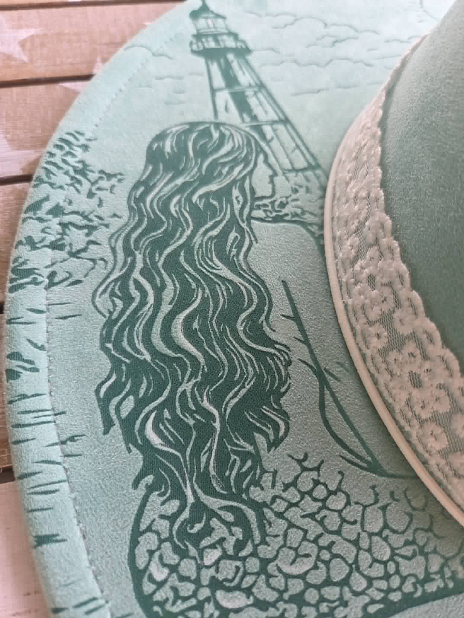 Sanibel Mermaid Hat | Hand-Painted Coastal Wide Brim Hat | One-of-a-Kind