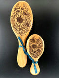 Bamboo Hair Brush | Engraved Wooden Brush | Mini Travel  or Large Brush | Mom & Me Gift | Stocking Stuffer