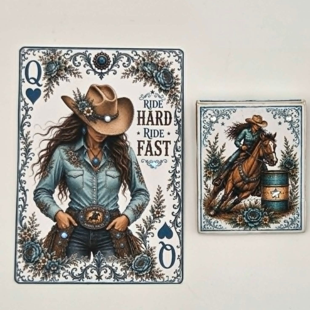 Turquoise Barrel Racer Card/Matchbook Set