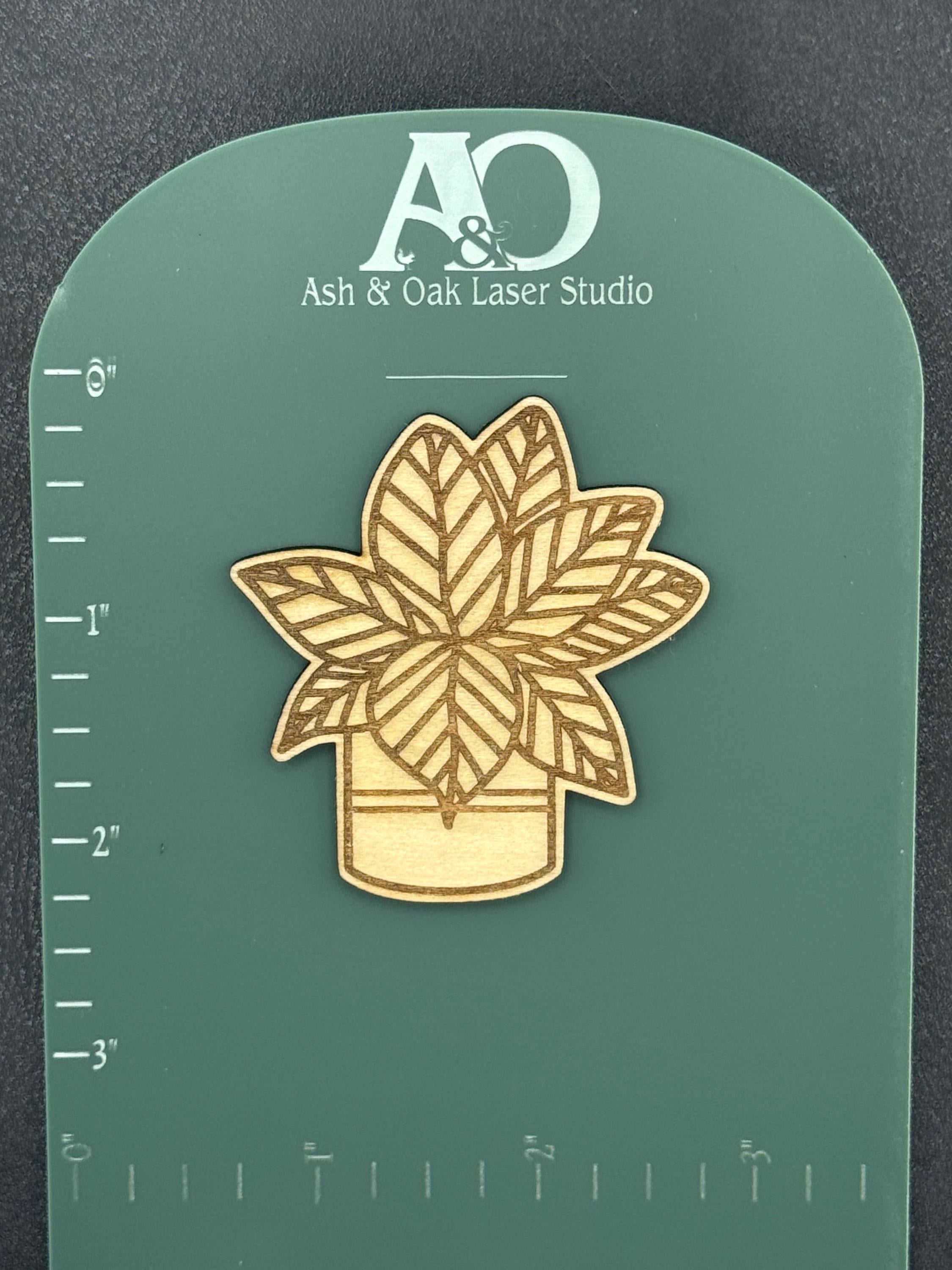 Potted Plant Wood Magnet | Minimalist Botanical Decor | Laser Engraved | Choice of Design