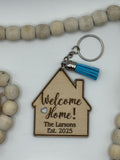 New Home Keychain | Tassle Color Choice | Personailzed |  Realtor Closing Gift