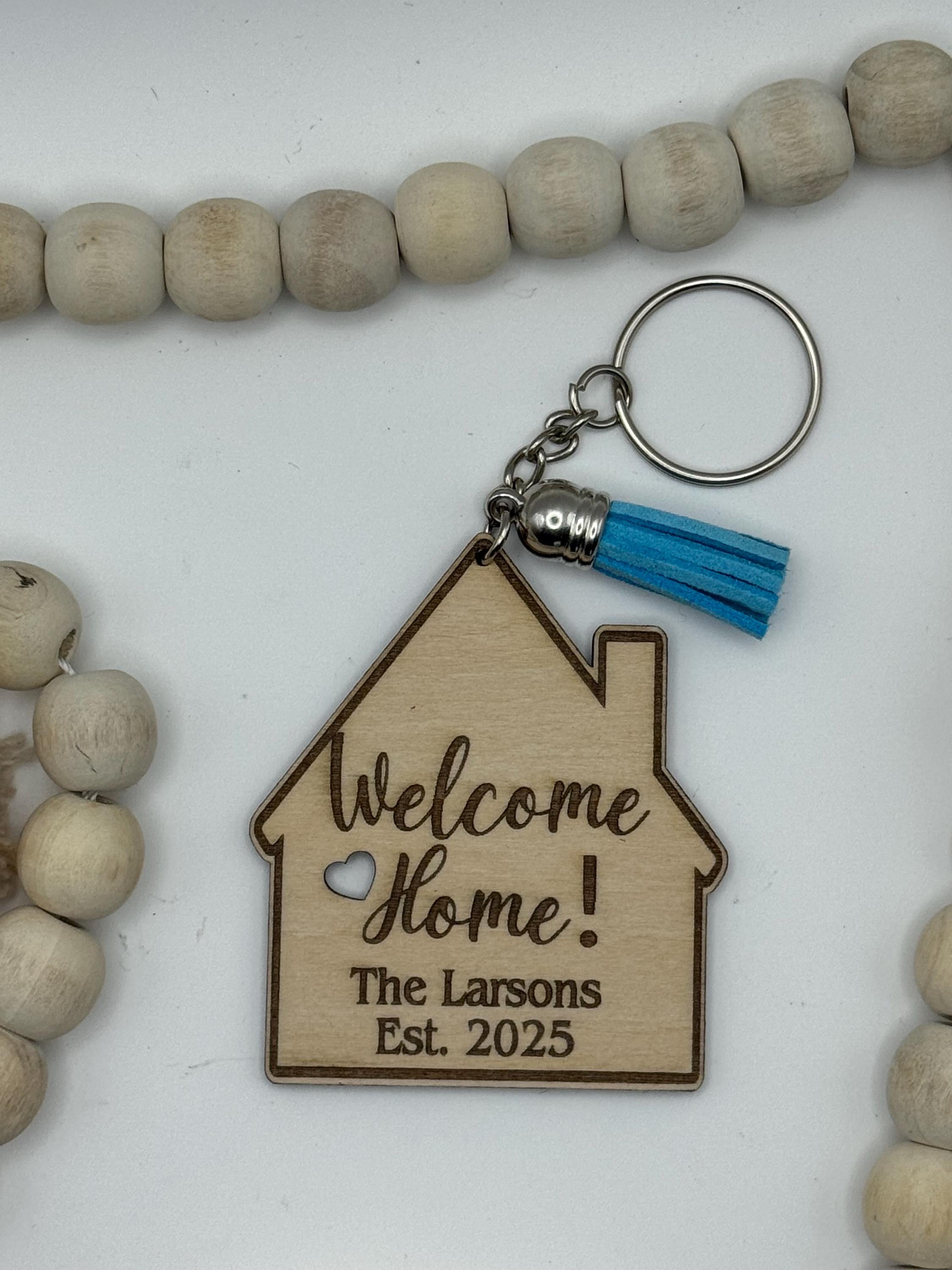New Home Keychain | Tassle Color Choice | Personailzed |  Realtor Closing Gift