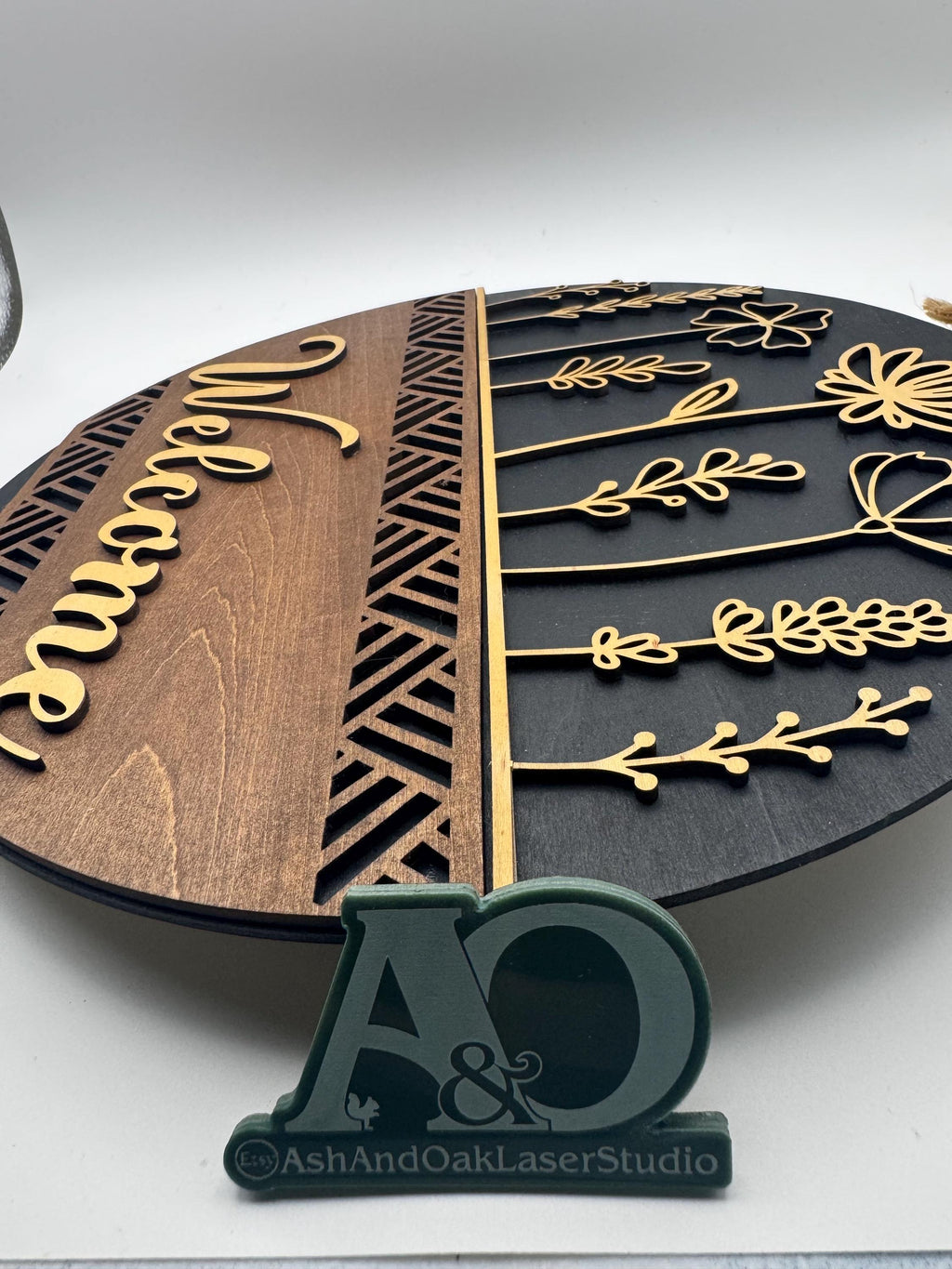 Floral Hello Door Hanger | Laser Cut Welcome Sign