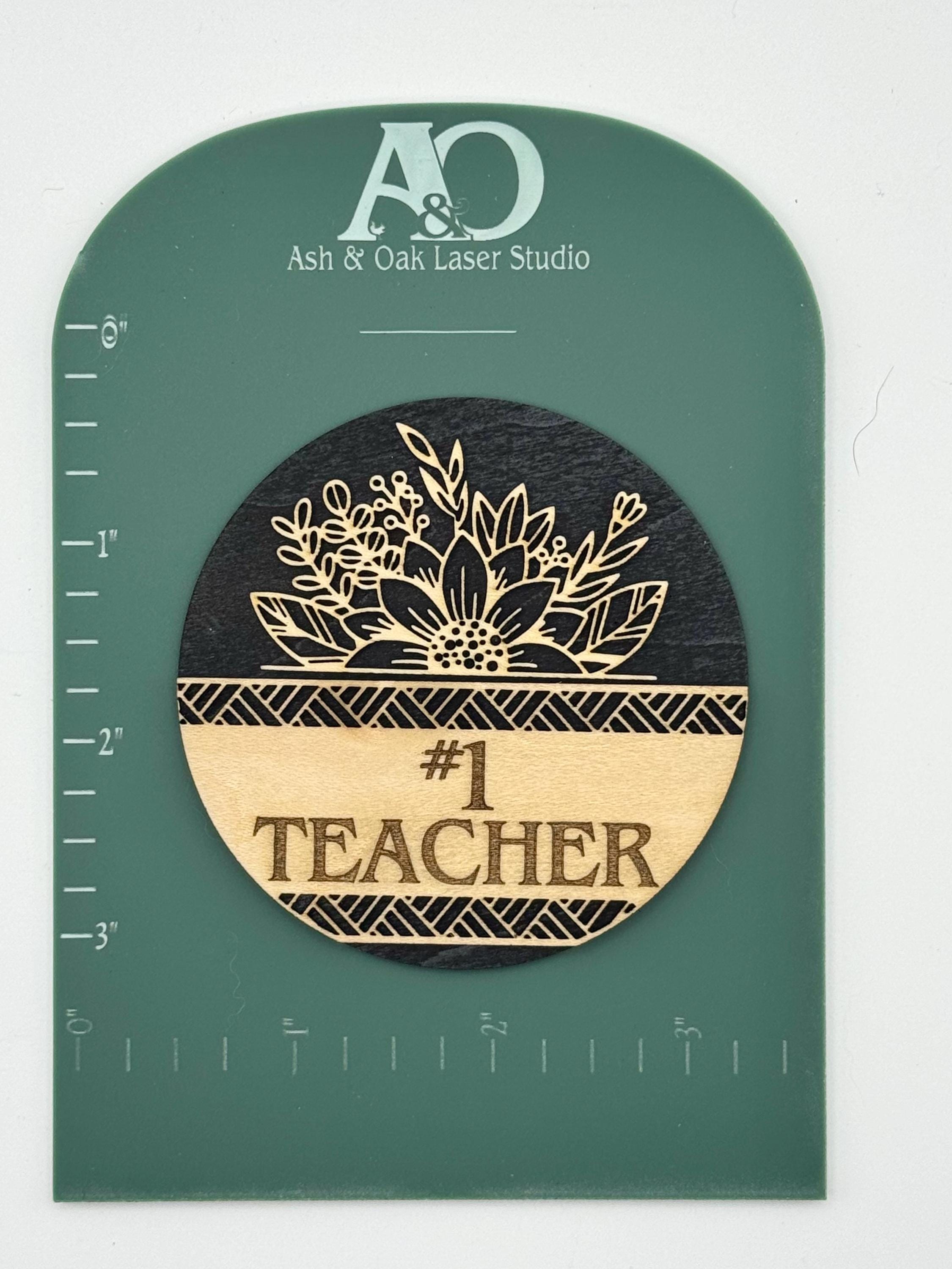 Teacher Gift | Laser Engraved Magnet | Personalized | #1 Teacher