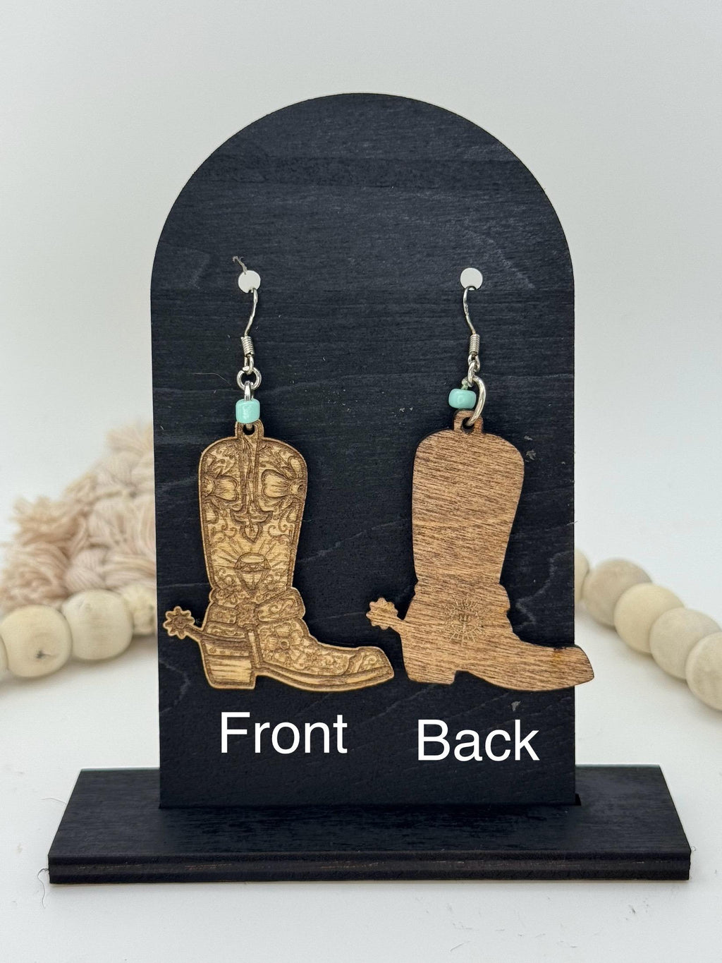 Western Boot Earrings | Choice of Bead Color