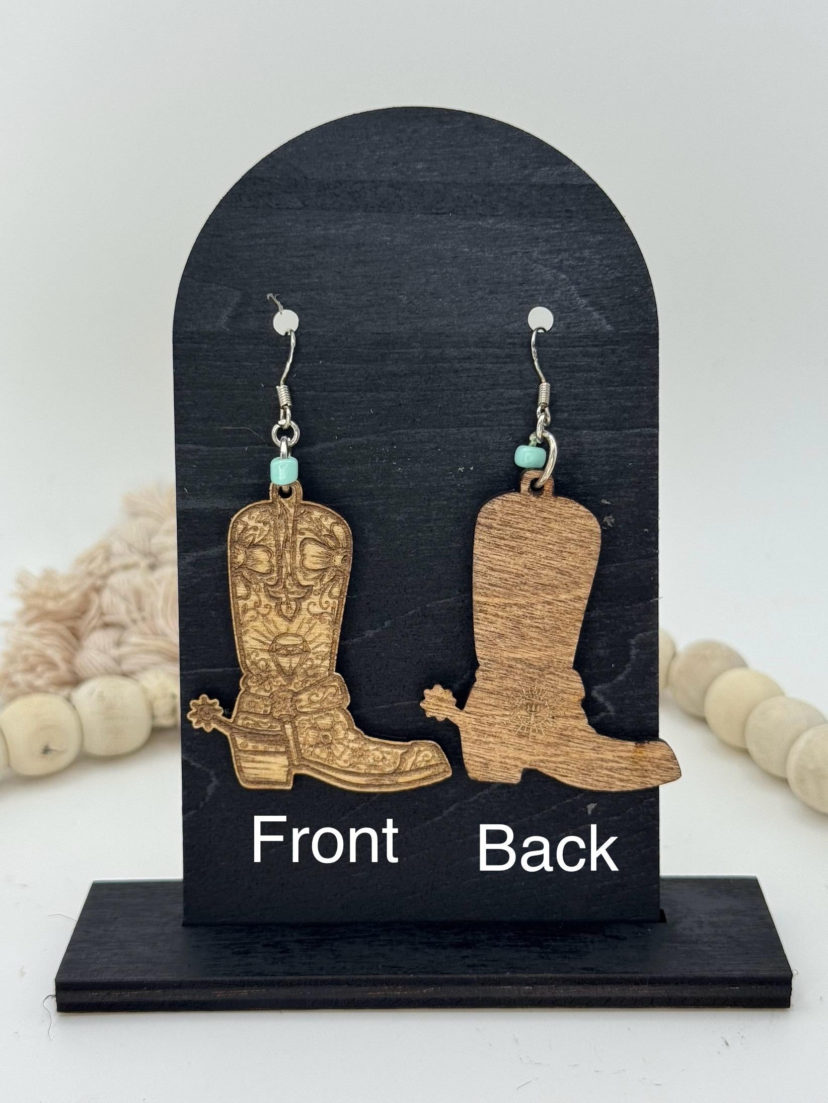 Western Boot Earrings | Choice of Bead Color