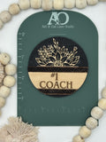 Coach Appreciation Gift | #1 Coach  Wood Engraved Magnet | Customize | Personalized