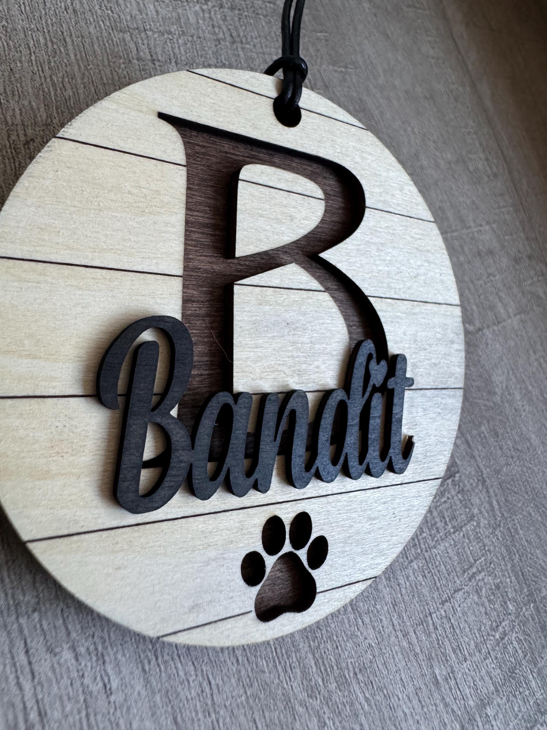 Rustic Ornament with Personailzed Initial and Name | Hand Stained Decor | Classic Style Ornament Gift