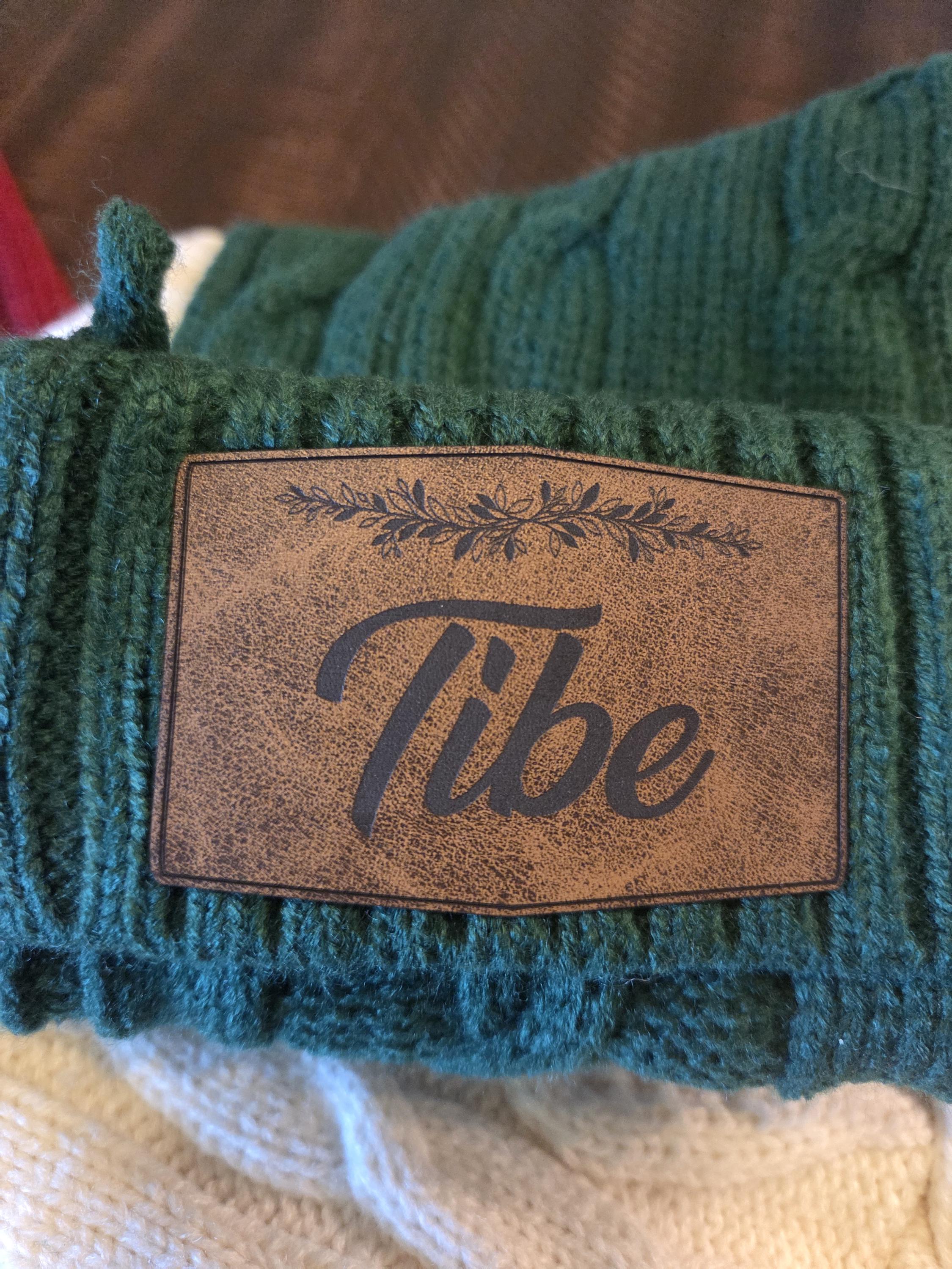 Personalized Christmas Stocking with Leather Engraved Patch | 3 Designs