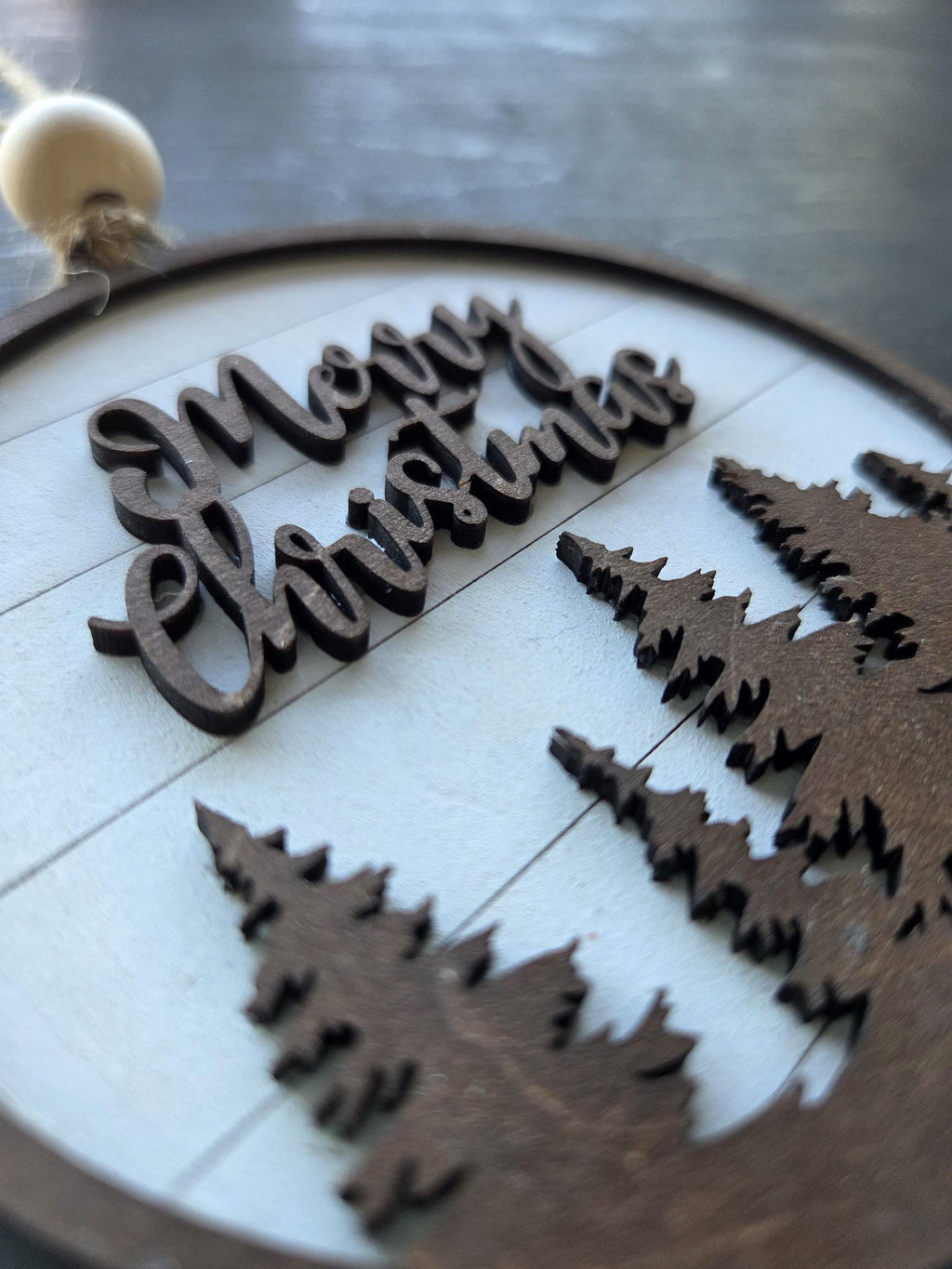 Rustic Christmas Ornament | Hand-Stained Decor | Classic Style Ornament Gift