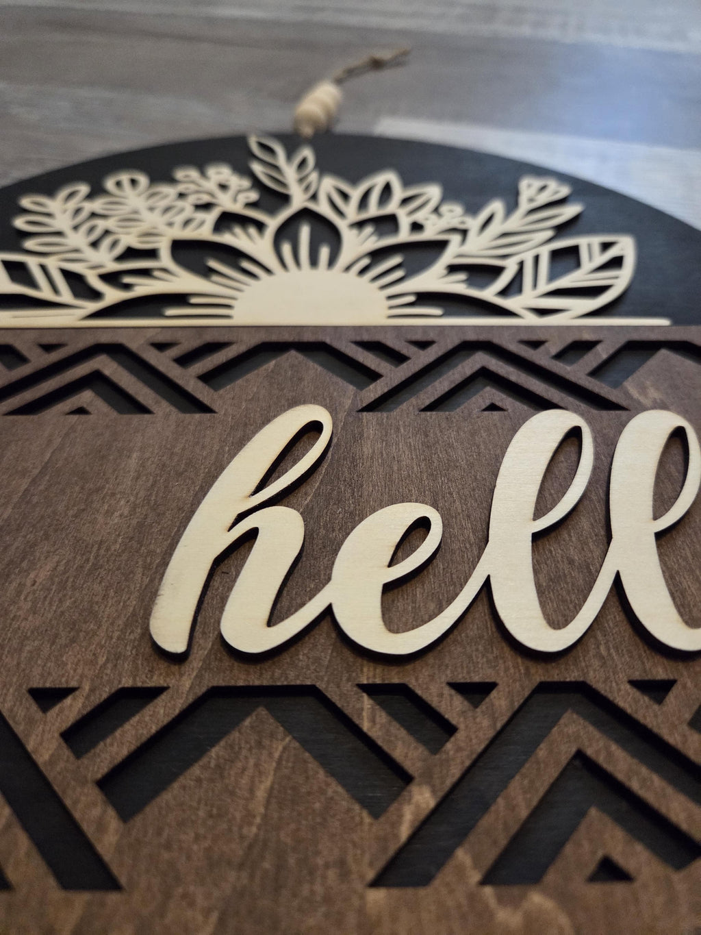 Floral Hello Door Hanger | Laser Cut Welcome Sign
