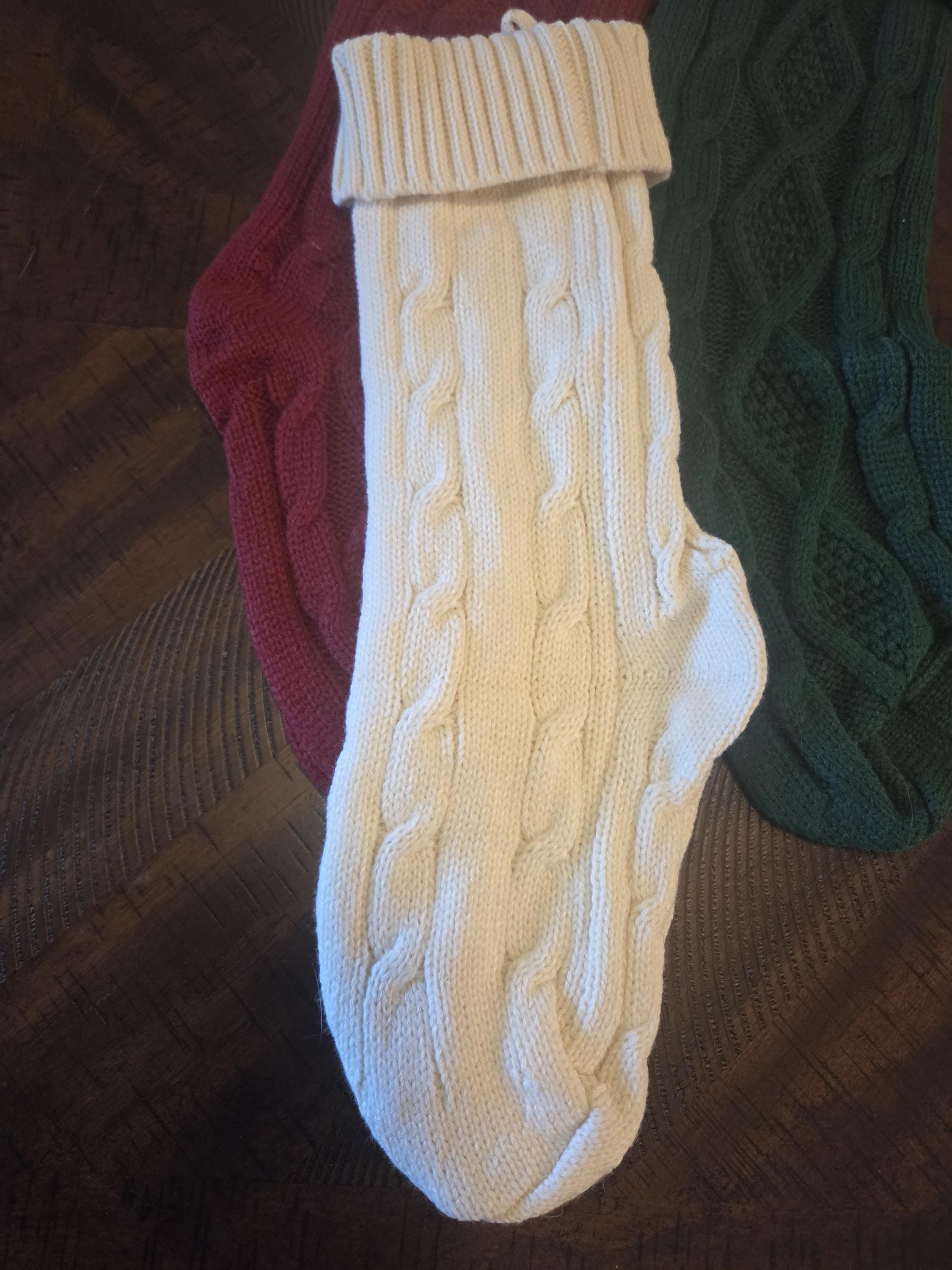Personalized Christmas Stocking with Leather Engraved Patch | 3 Designs