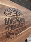 Gingerbread Man Engraved Acacia  Board, Charcuterie Display Board, Holiday Themed
