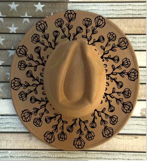 Cowboy Ranch Hat Engraving or Hand Burning SVG Digital File | Suitable for Large Brim Hats