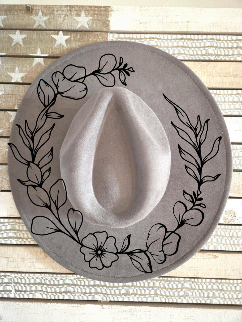 Floral Cowboy Ranch Hat Engraving o Hand Burning SVG Digital File | Suitable for Large Brim Hats