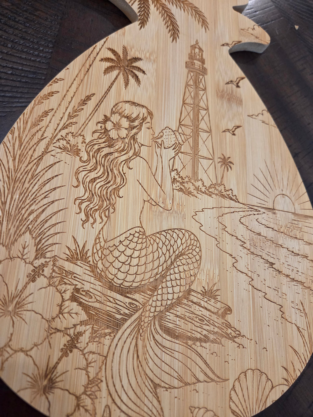 Sanibel Lighthouse Pineapple Charcuterie Bamboo Board