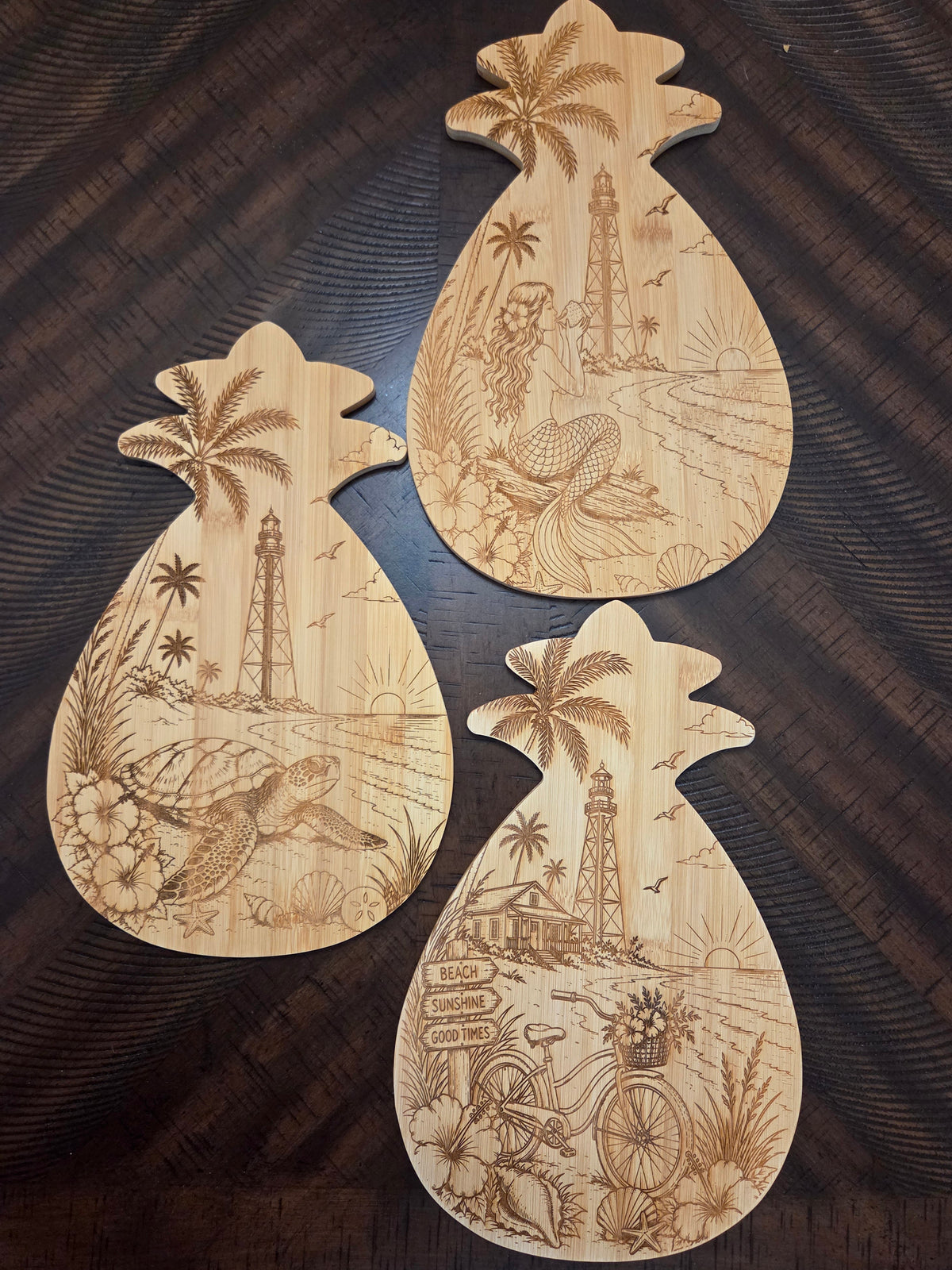 Sanibel Lighthouse Pineapple Charcuterie Bamboo Board